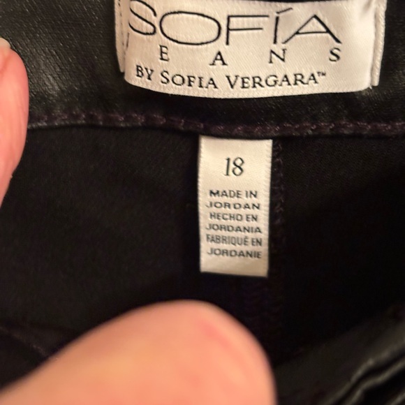 Sofia Vegara leather like jeans Melisa size 18 high rise flare bottom NWT - Picture 5 of 7